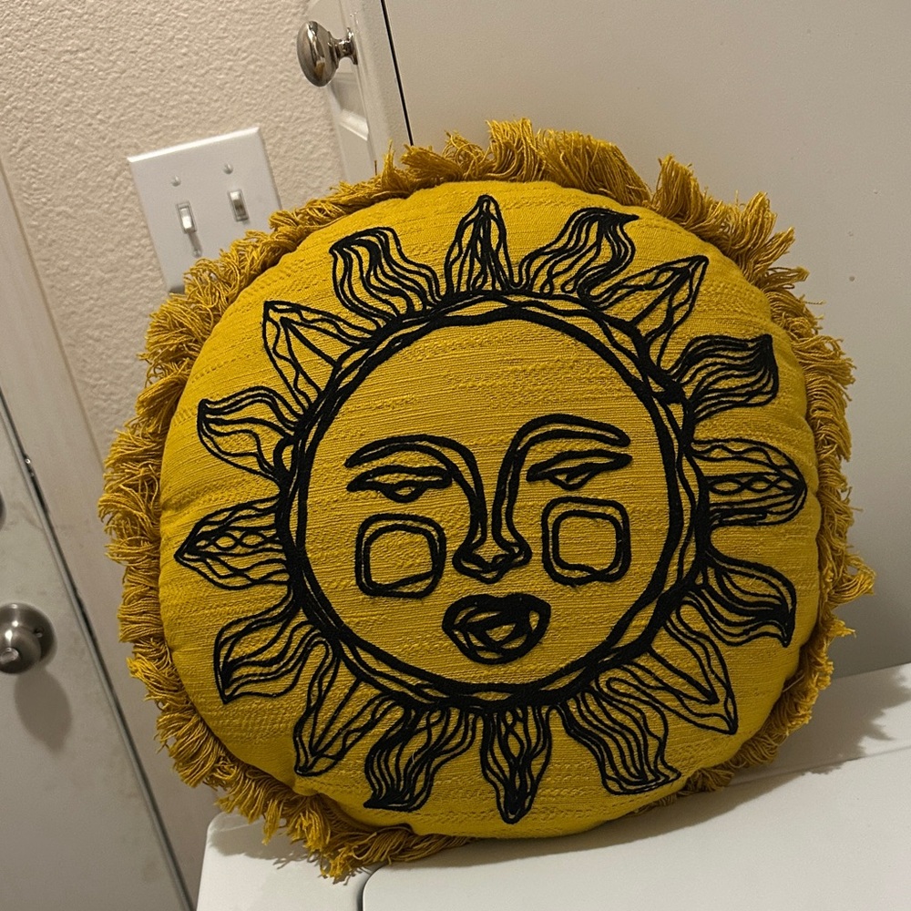 Opalhouse Yellow Sun Embroidered Pillow